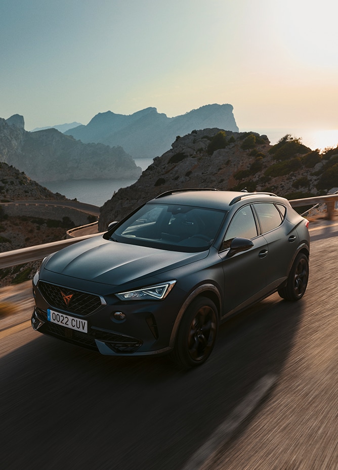 CUPRA Formentor driving on mountain road