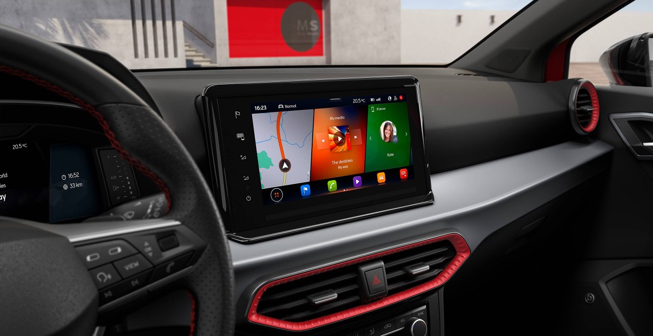 SEAT Ibiza interior view with the new 9.2” floating touchscreen 