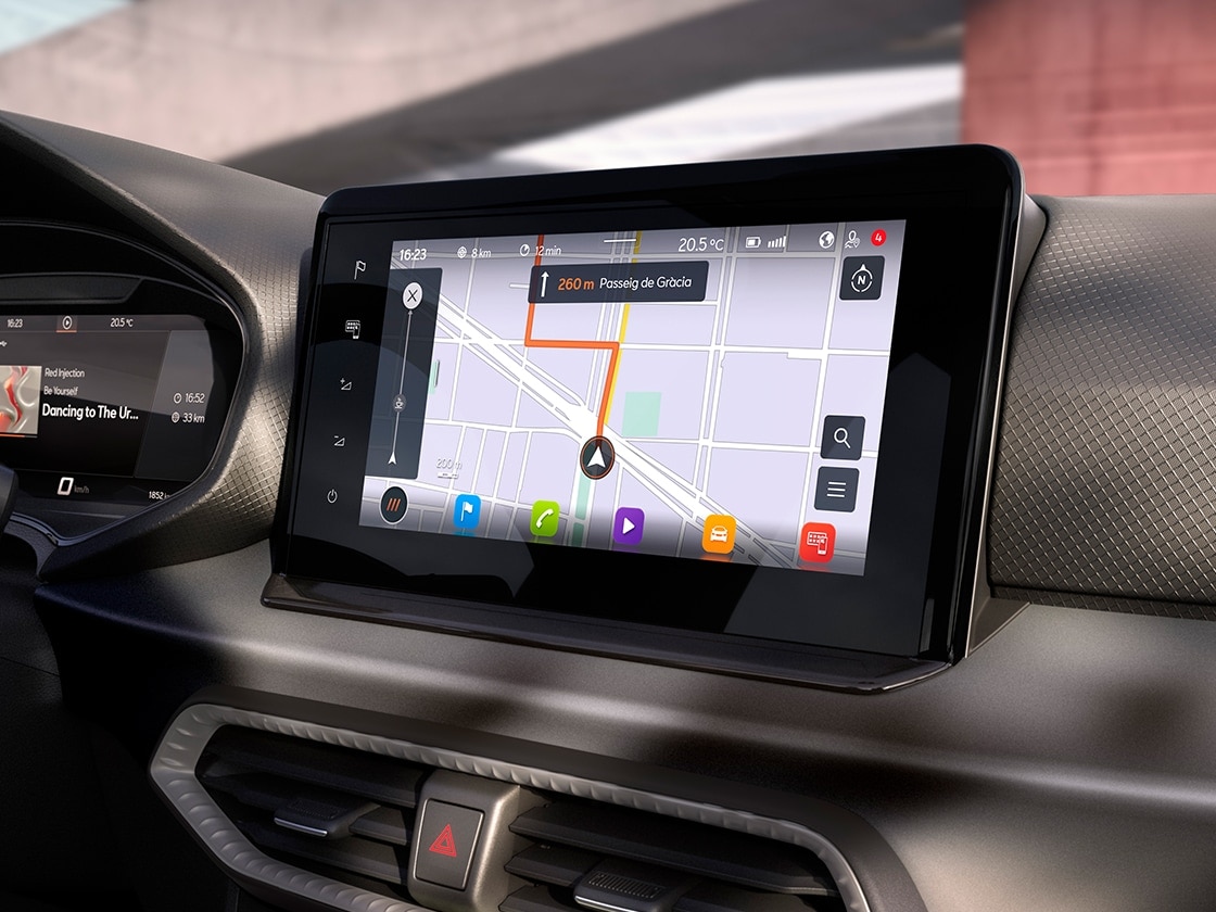 close up of the infotainment screen in the new SEAT Ibiza