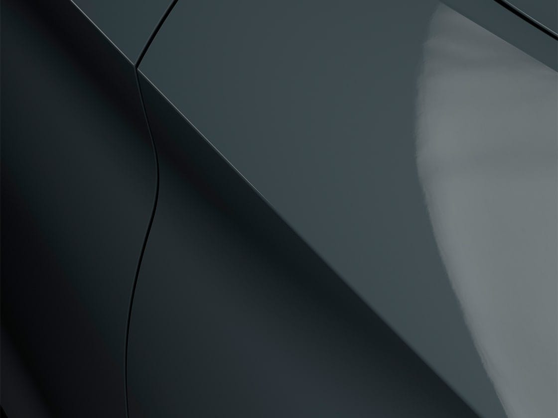 Seat leon in fiord blue with a soft finish, close up of car body.