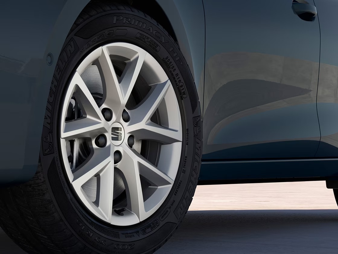 Dynamic 17 inch brilliant silver alloy with clean lines and a polished silver finish.