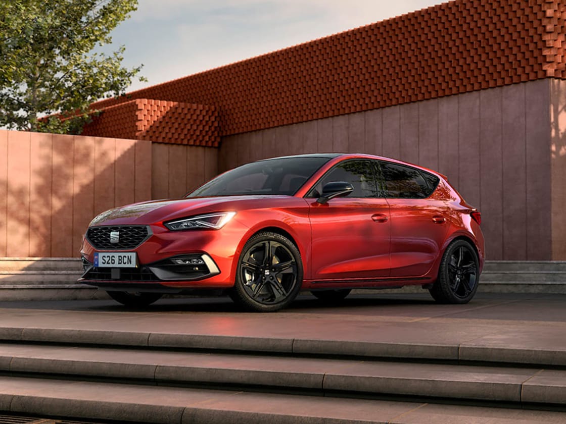 a red SEAT Leon FR Black Edition