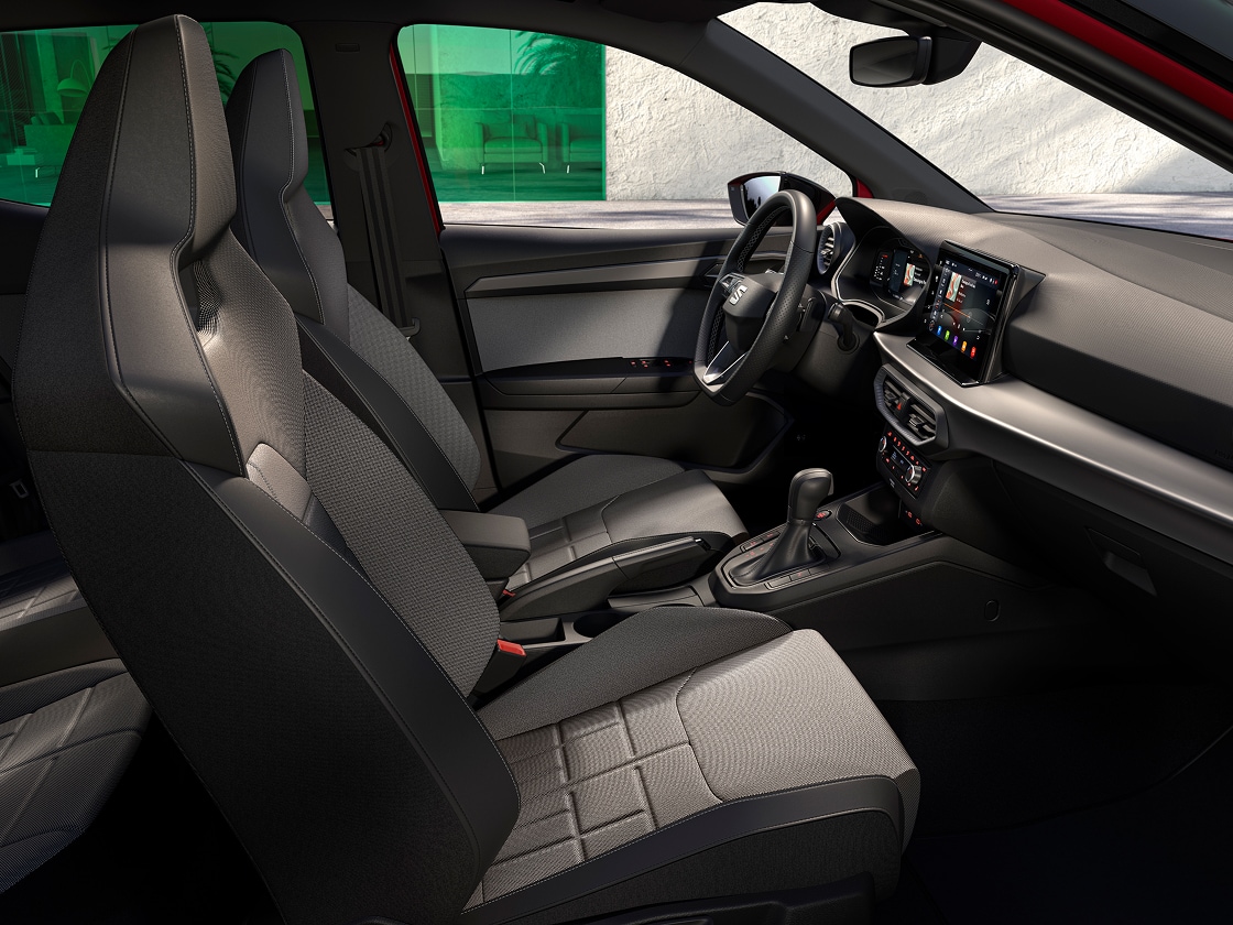 SEAT Arona interior details including the embossed fit bucket seats for fr in nuance black