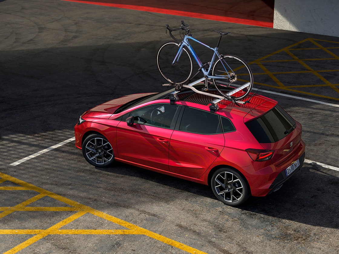 SEAT Ibiza bike rack close-up 