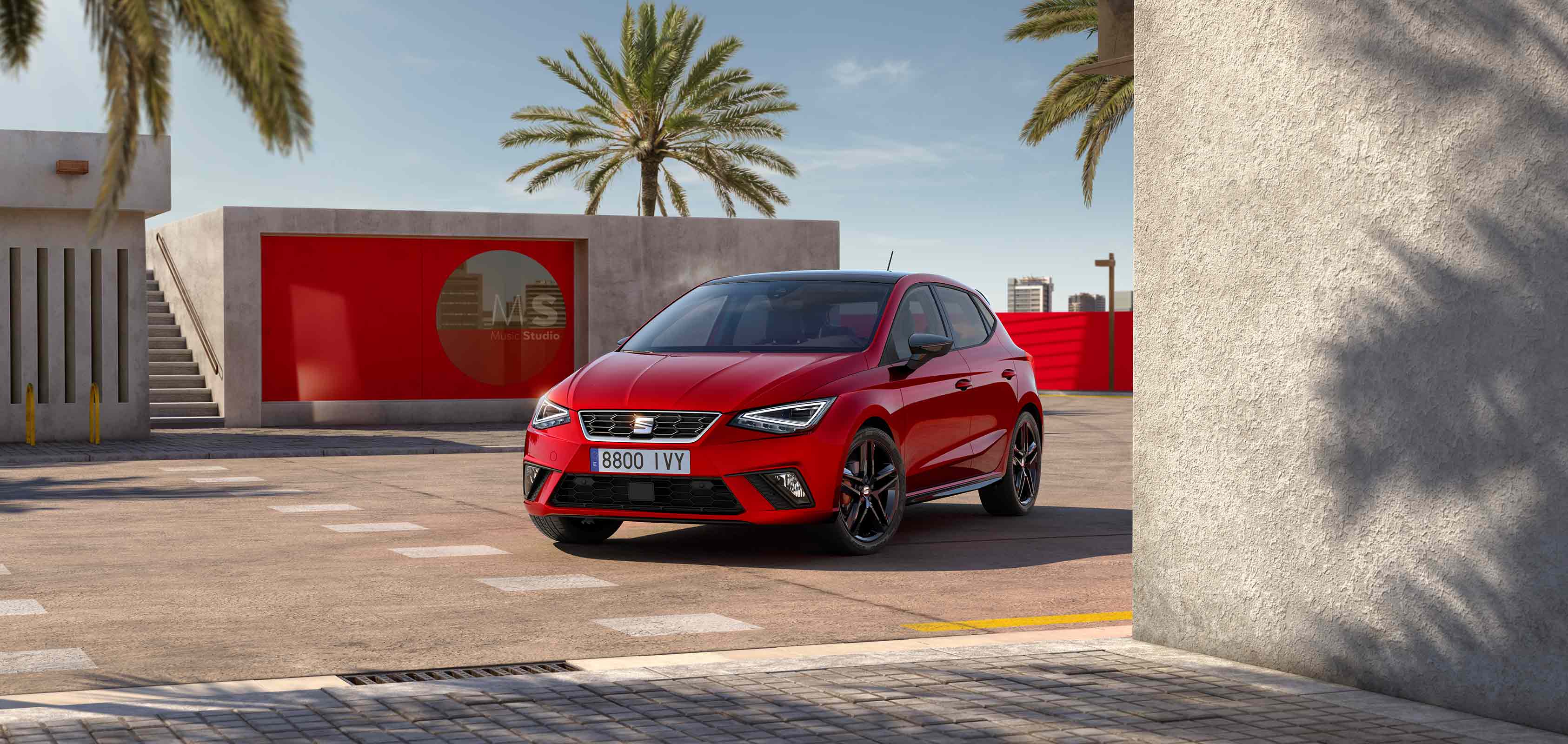  SEAT Ibiza desire red colour with alloy wheels
